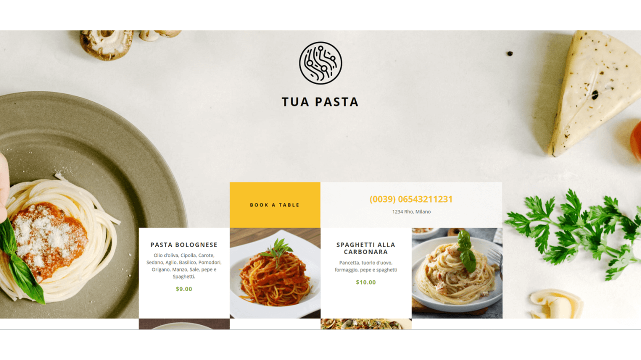 vollweb - page designed for tua pasta VollWeb - Web design and development